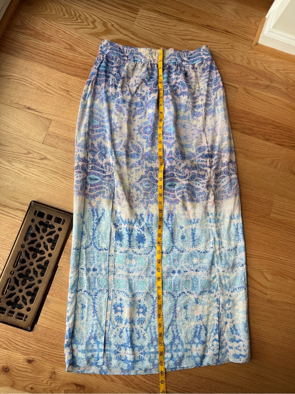 Maeve Anthropologie 100% Silk Paisley Maxi Skirt Double Slit Size Small - Picture 7 of 10